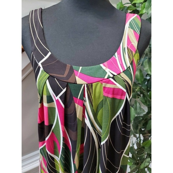 BCX Women's Multicolor Polyester Scoop Neck Sleeveless Knee Length Dress Size L - Picture 5 of 11